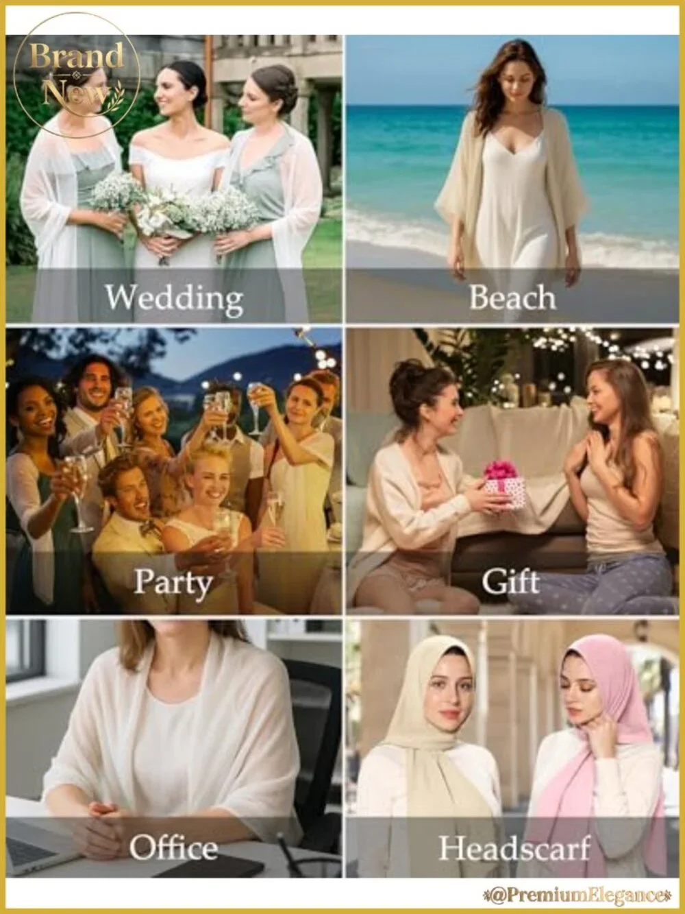 Womens Chiffon Shawl Wrap Sheer Evening Dress Cover Up Scarf